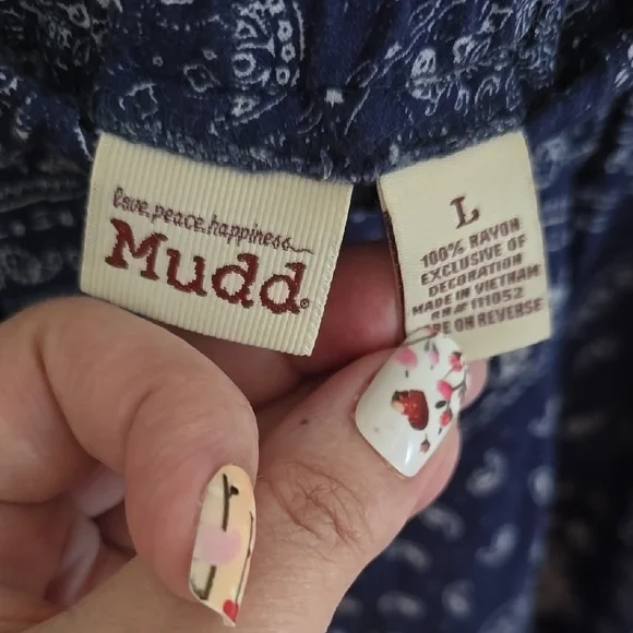 Mudd Blue and White Abstract Joggers - Picture 2 of 7